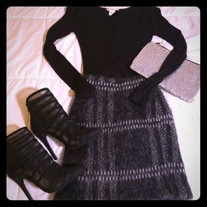 Black sheer heeled booties